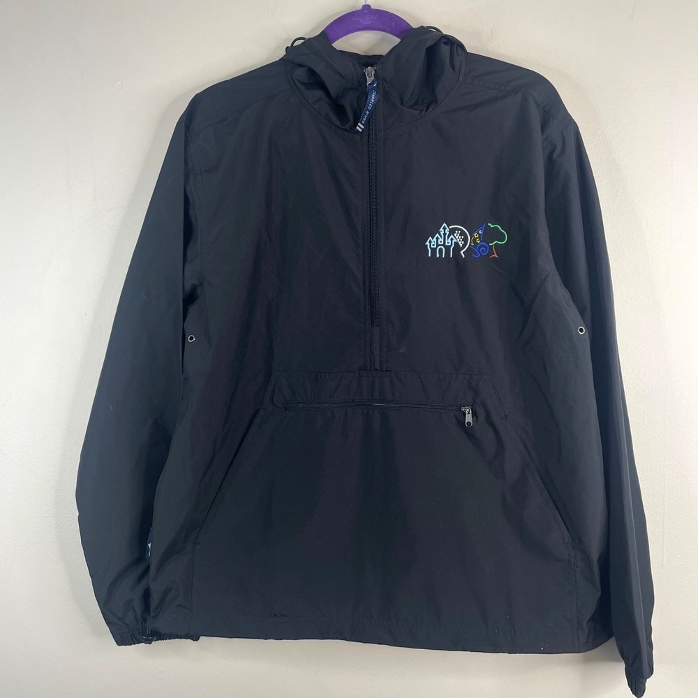 Charles River Theme Park Pack N Go Rain Jacket NWT Women Small  Embroidered Hood